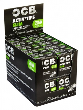 1x OCB Activ Tips Slim Aktivkohlefilter ø7mm 10er Schachtel